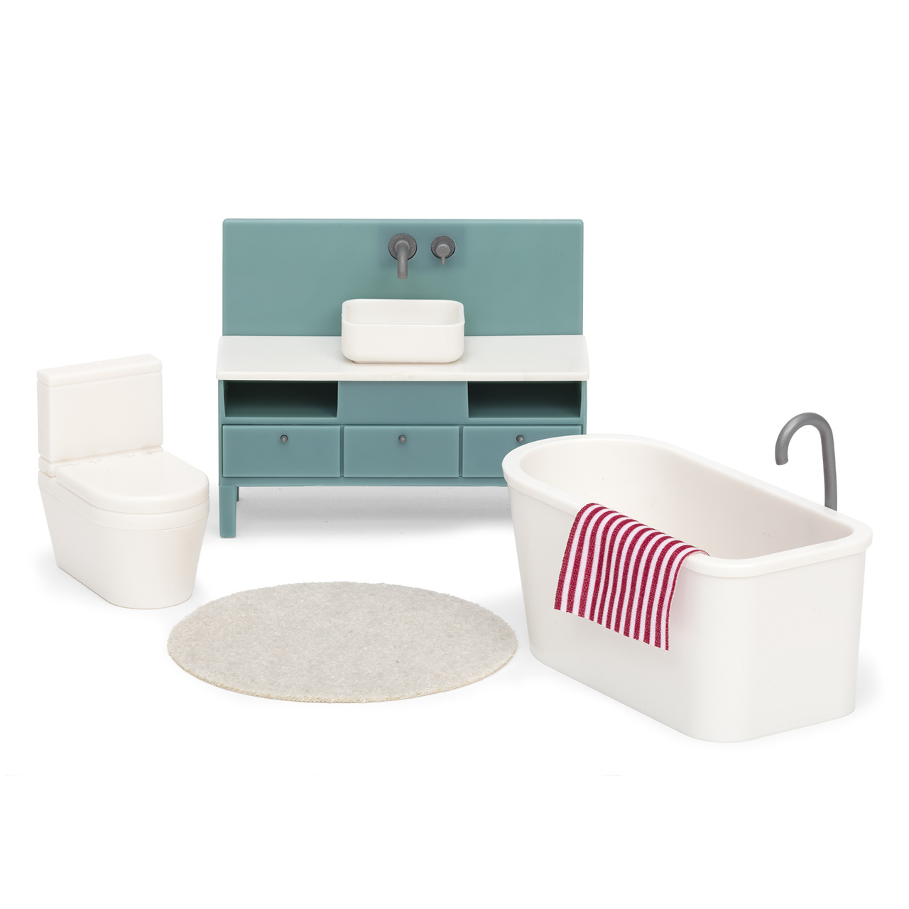 Puppenhaus Möbel Badezimmer Set Toilette und Waschbecken für 