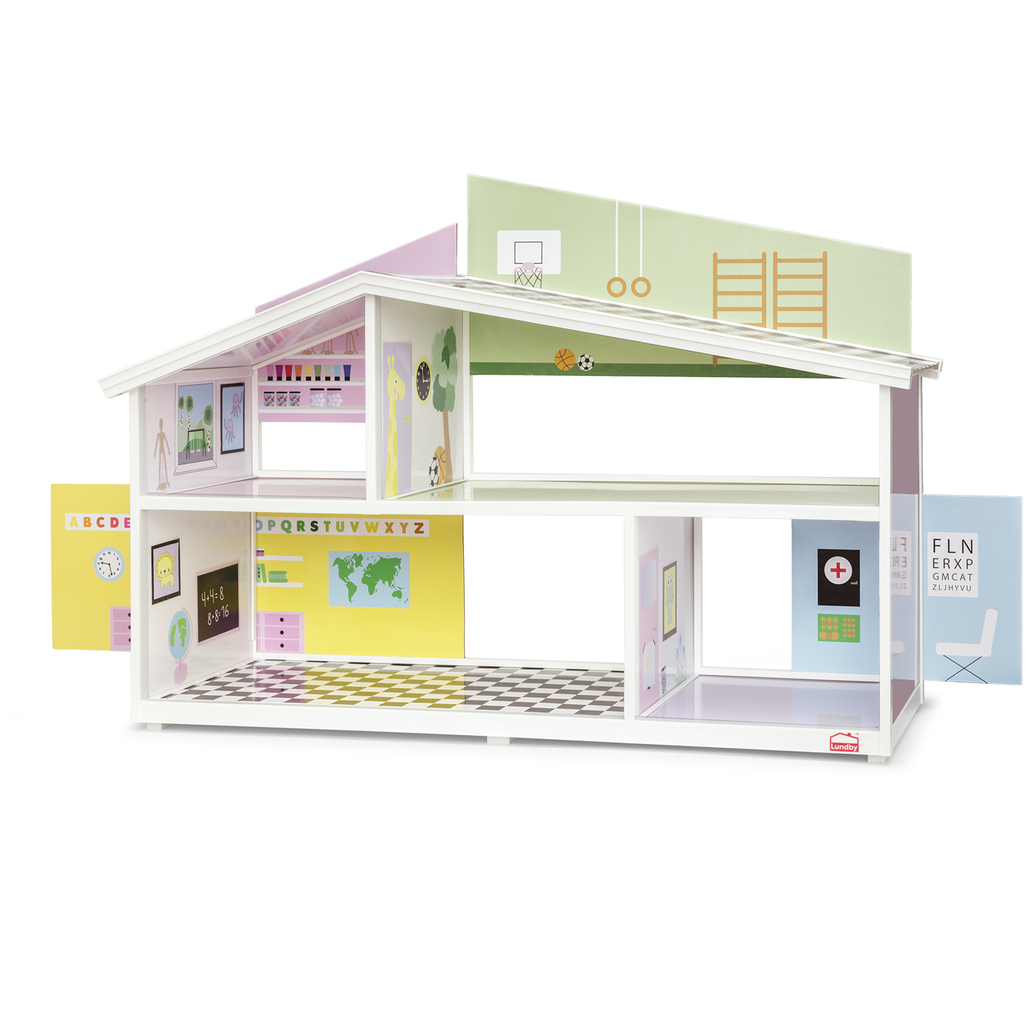 Doll house furniture & doll house accessories lundby wall set school