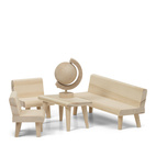Doll house furniture & doll house accessories lundby dollhouse furniture living room set natural wood