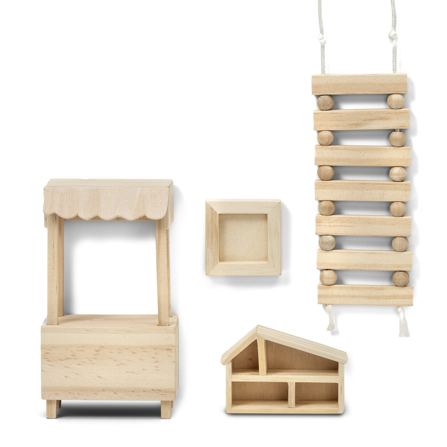 Arts and Craft lundby dollhouse accessories play set natural wood