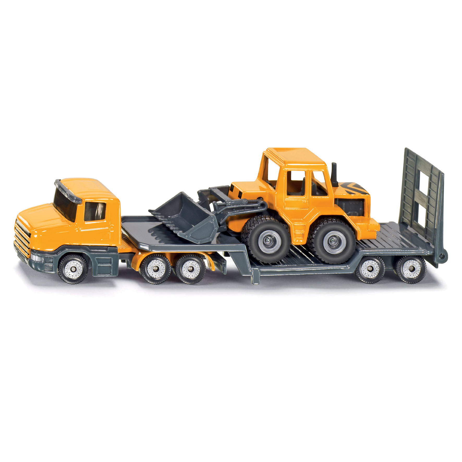Toy trucks siku low loader with front loader