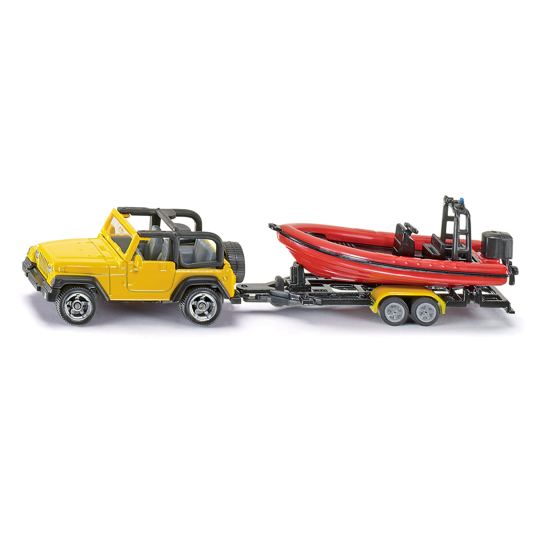 Toy cars siku jeep with boat