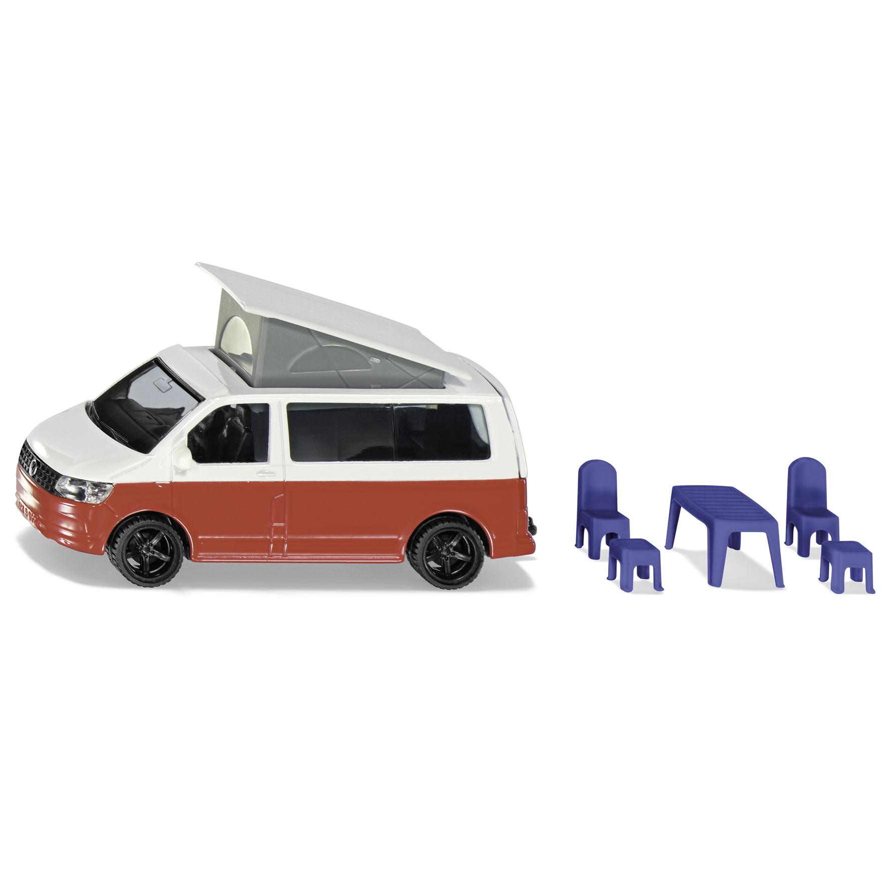 Toy cars siku caravan volkswagen t6 with accessories 1:50