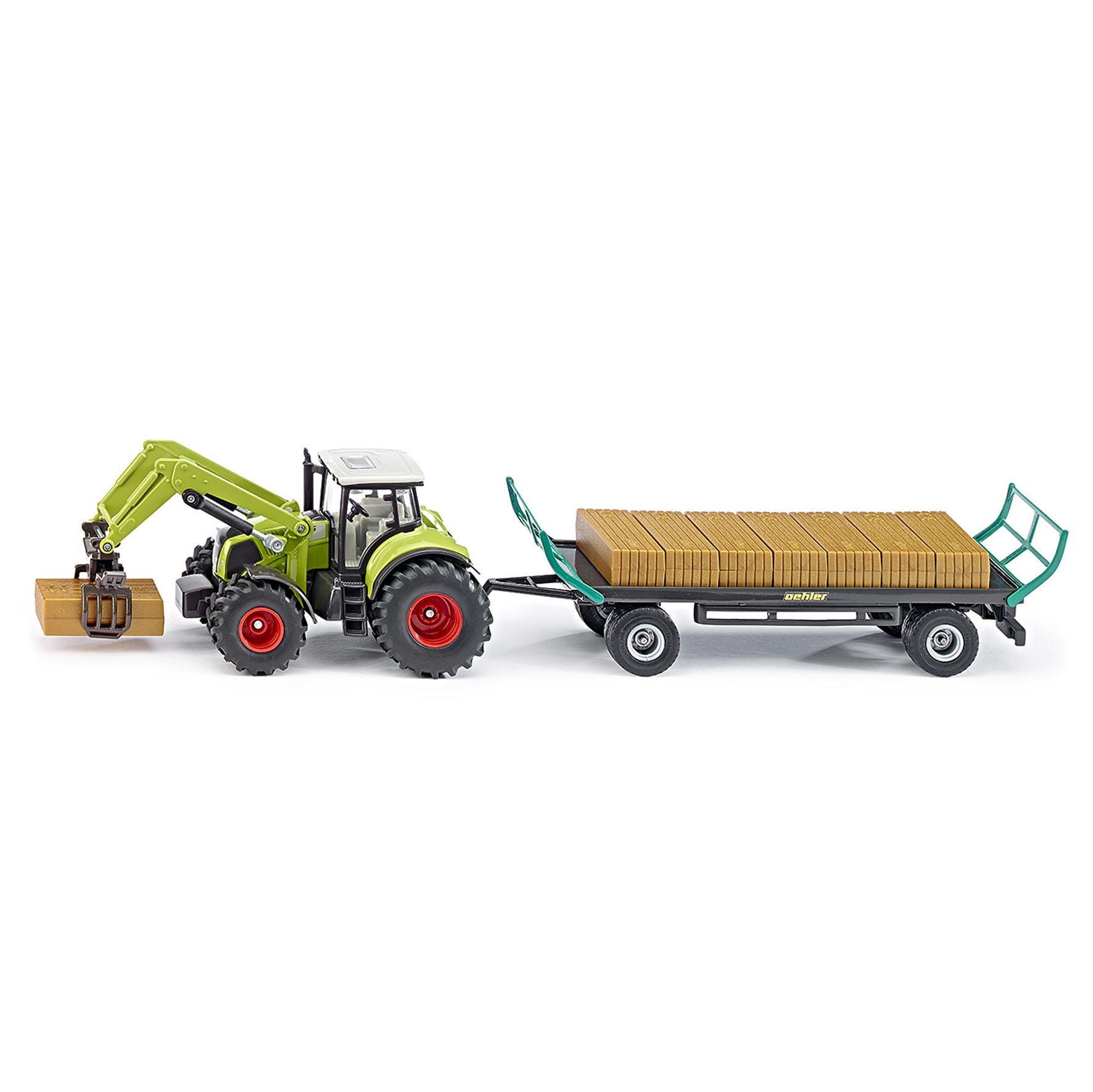 Toy cars siku tractor bale grabber & trailer 1:50