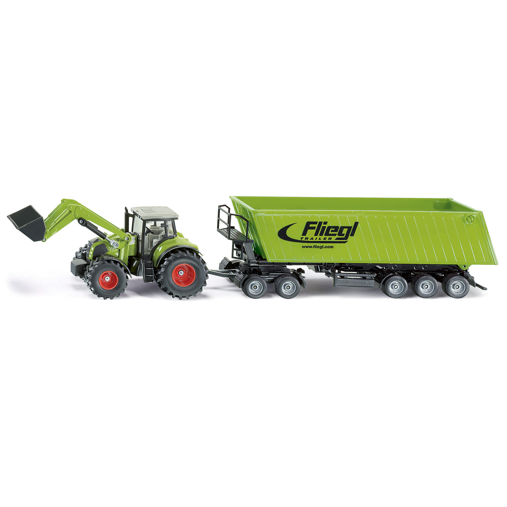 Traktorer & Landbrukskjøretøy siku traktor front med dolly & tipp 1:50