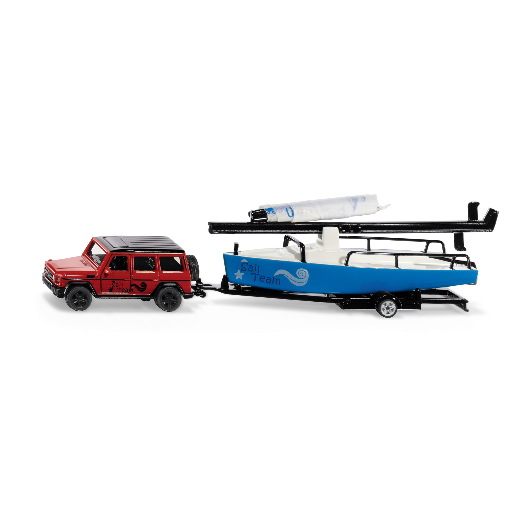 Toy cars siku vehicle mercedes with sailboat 1:55