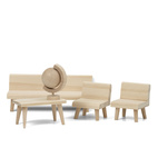 Doll house furniture & doll house accessories lundby dollhouse furniture living room set natural wood