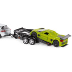Toy cars siku car with sports car trailer 1:55