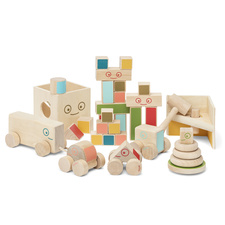 Baby toys micki toy car square natural wood