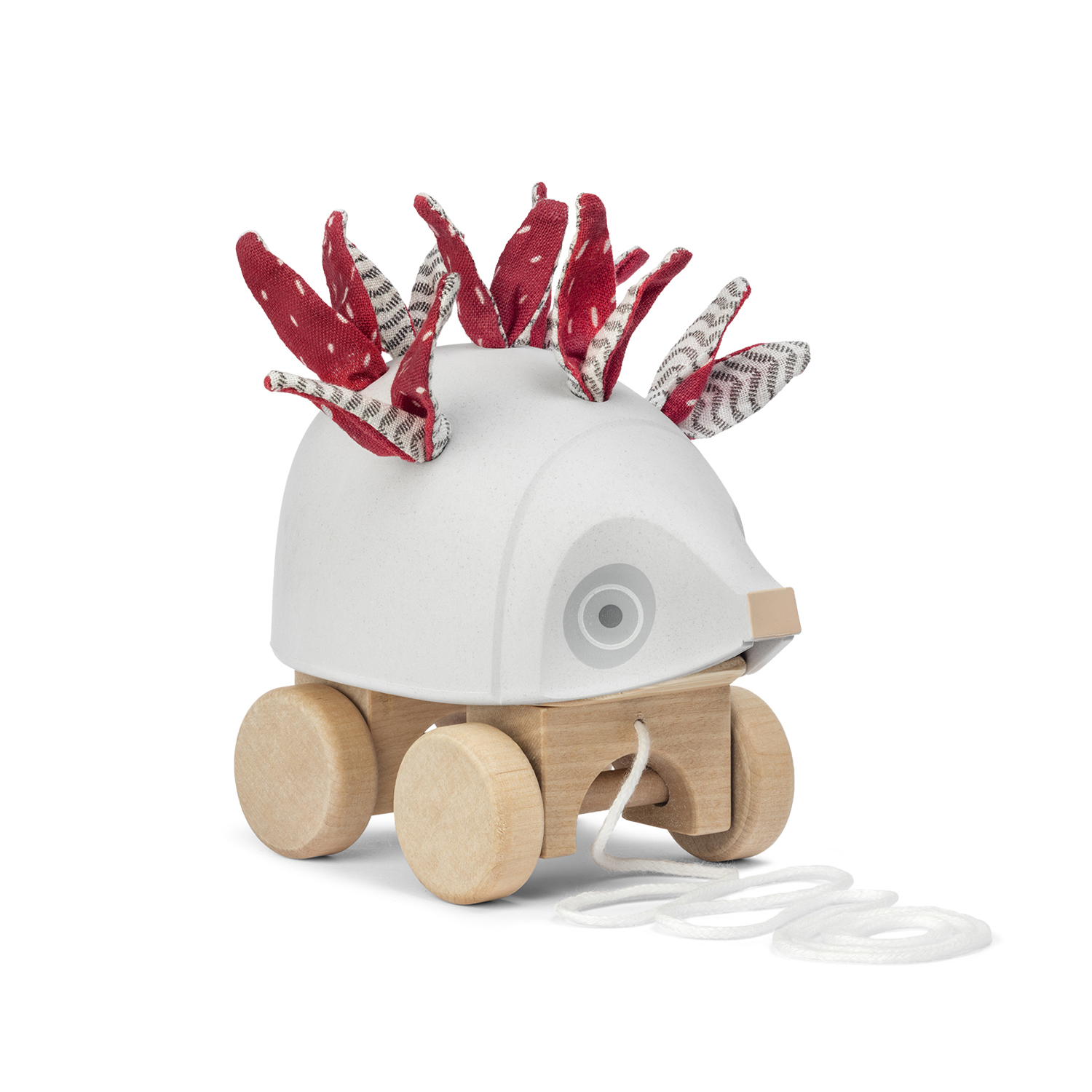 Wooden toys micki pull along toy hedgehog