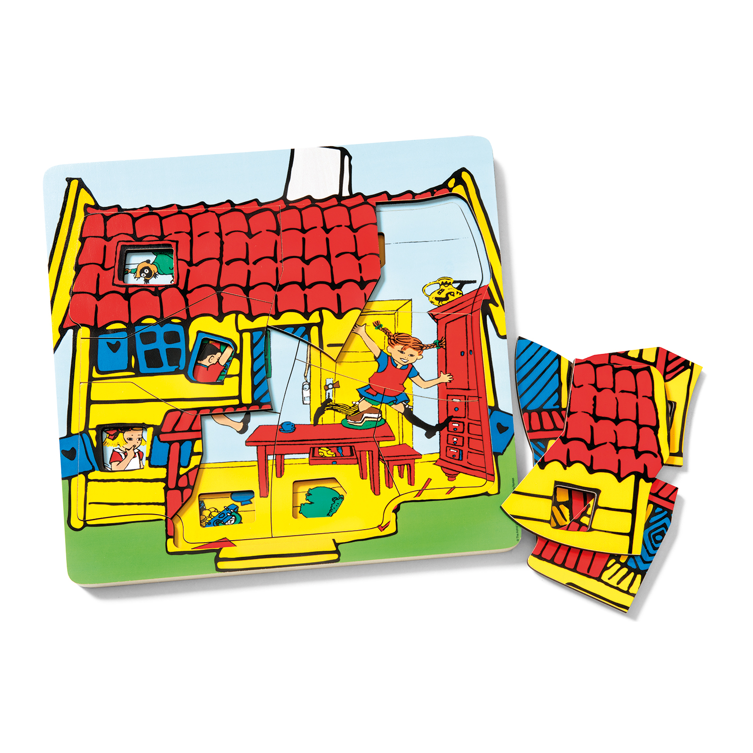 Wooden toys pippi puzzle dual layer