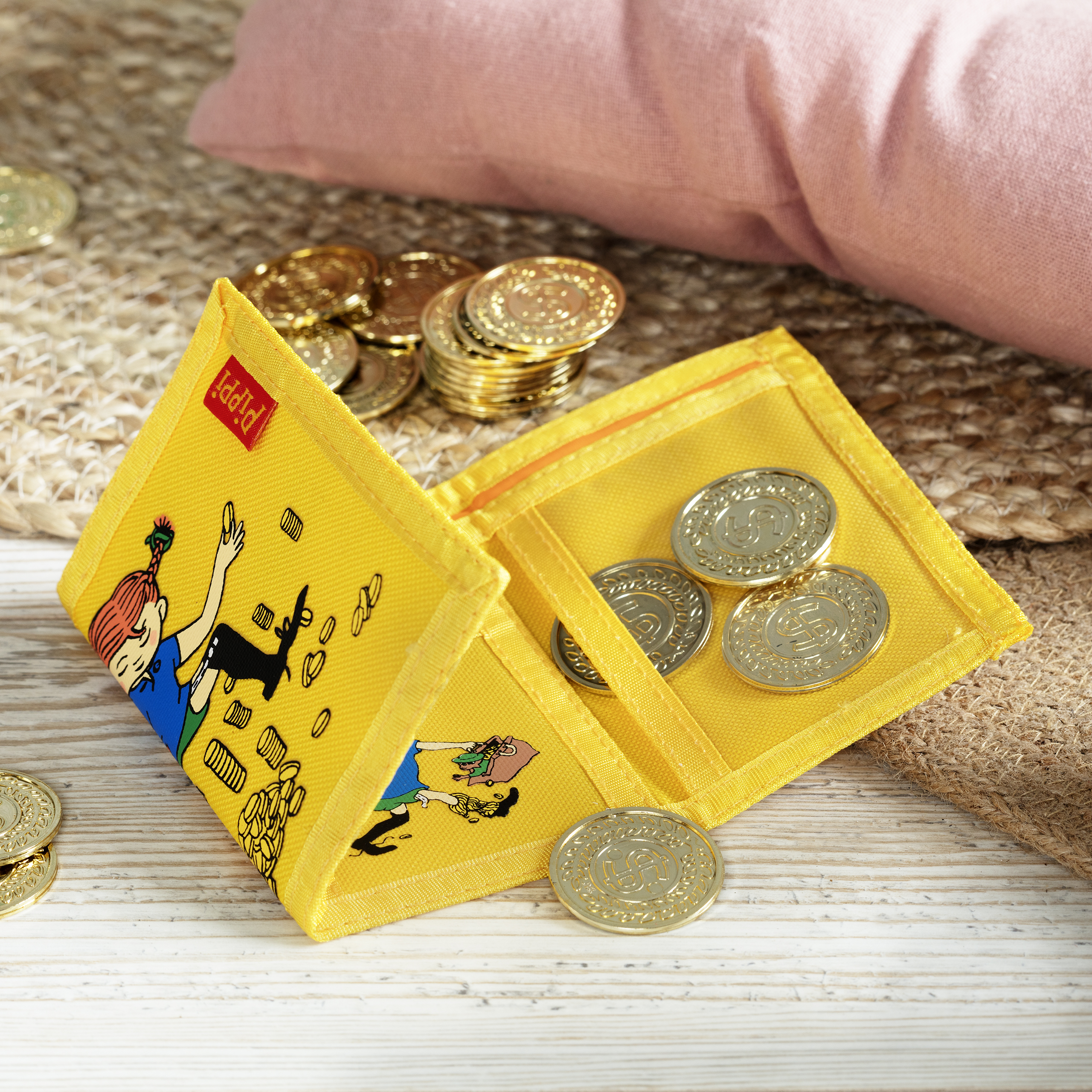 Pippi Longstocking pippi barnevesker lommebok gul