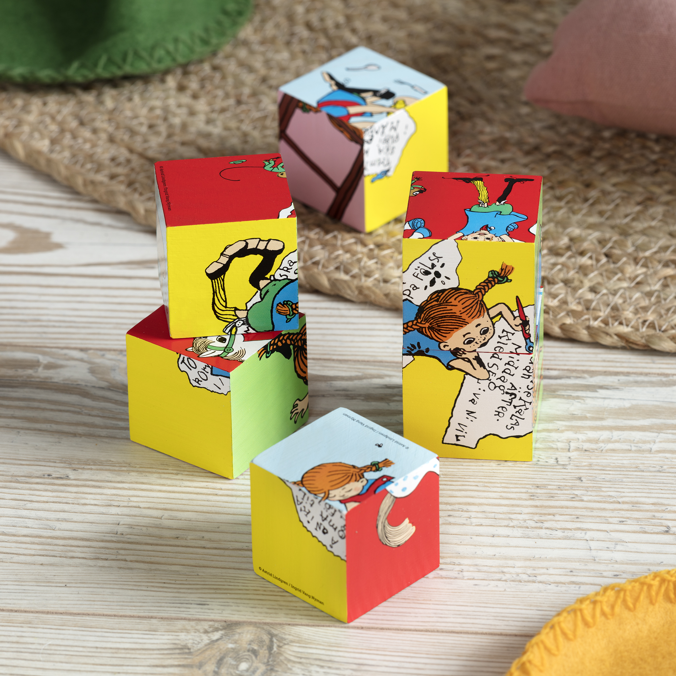 Wooden toys pippi puzzle puzzle blocks 6 pieces