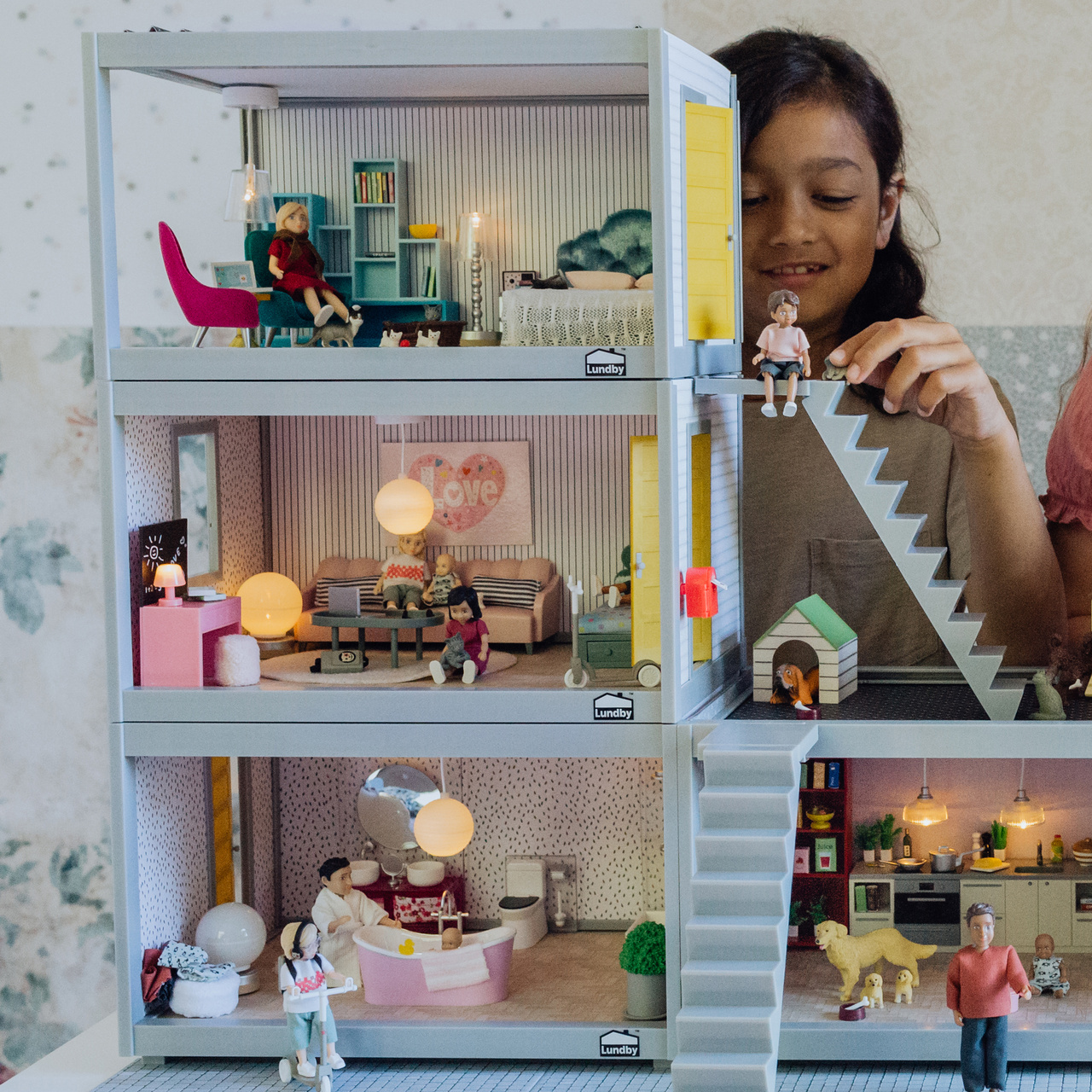 Doll house furniture & doll house accessories lundby dollhouse furniture bathtub set