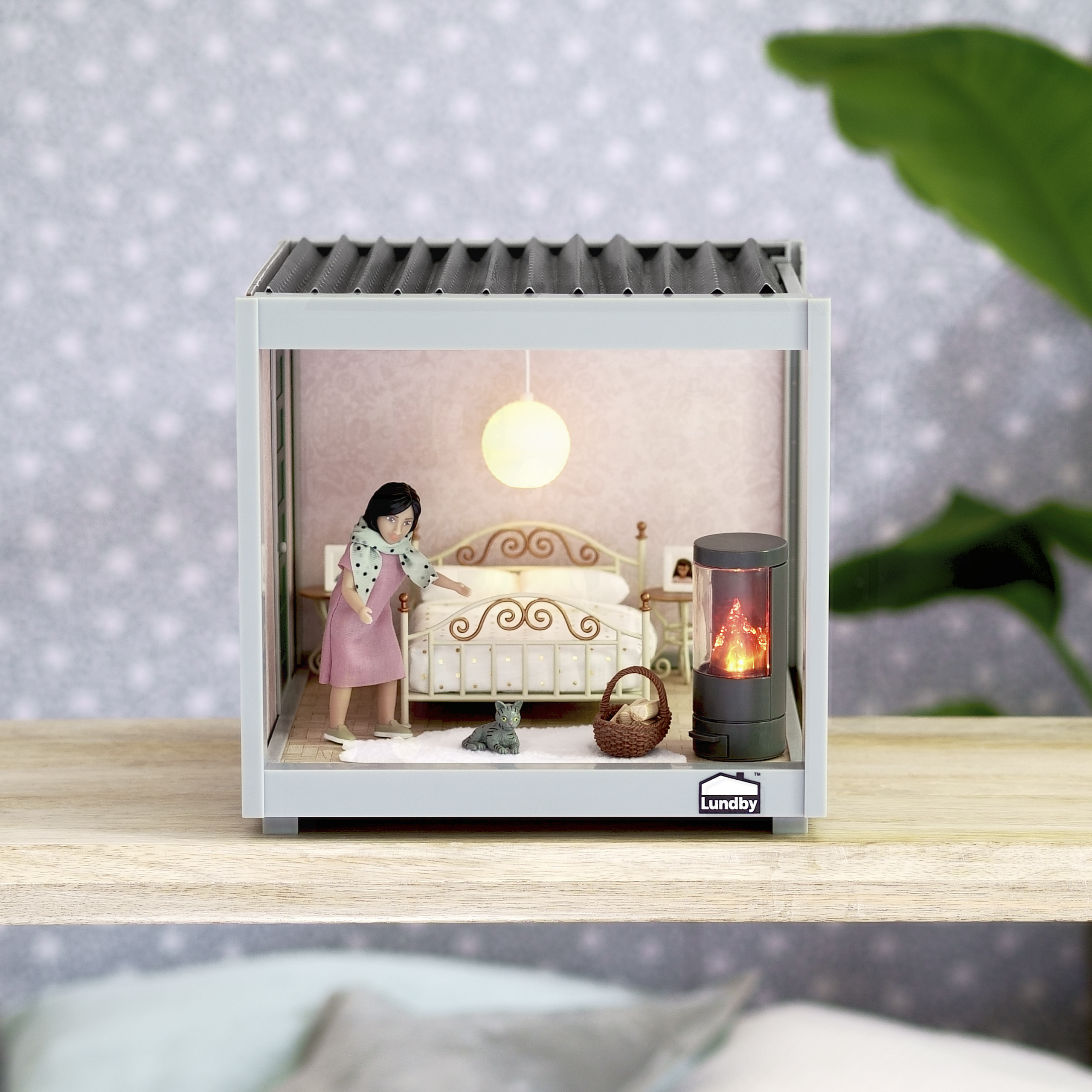 Doll house furniture & doll house accessories lundby dollhouse furniture log burner set with lighting