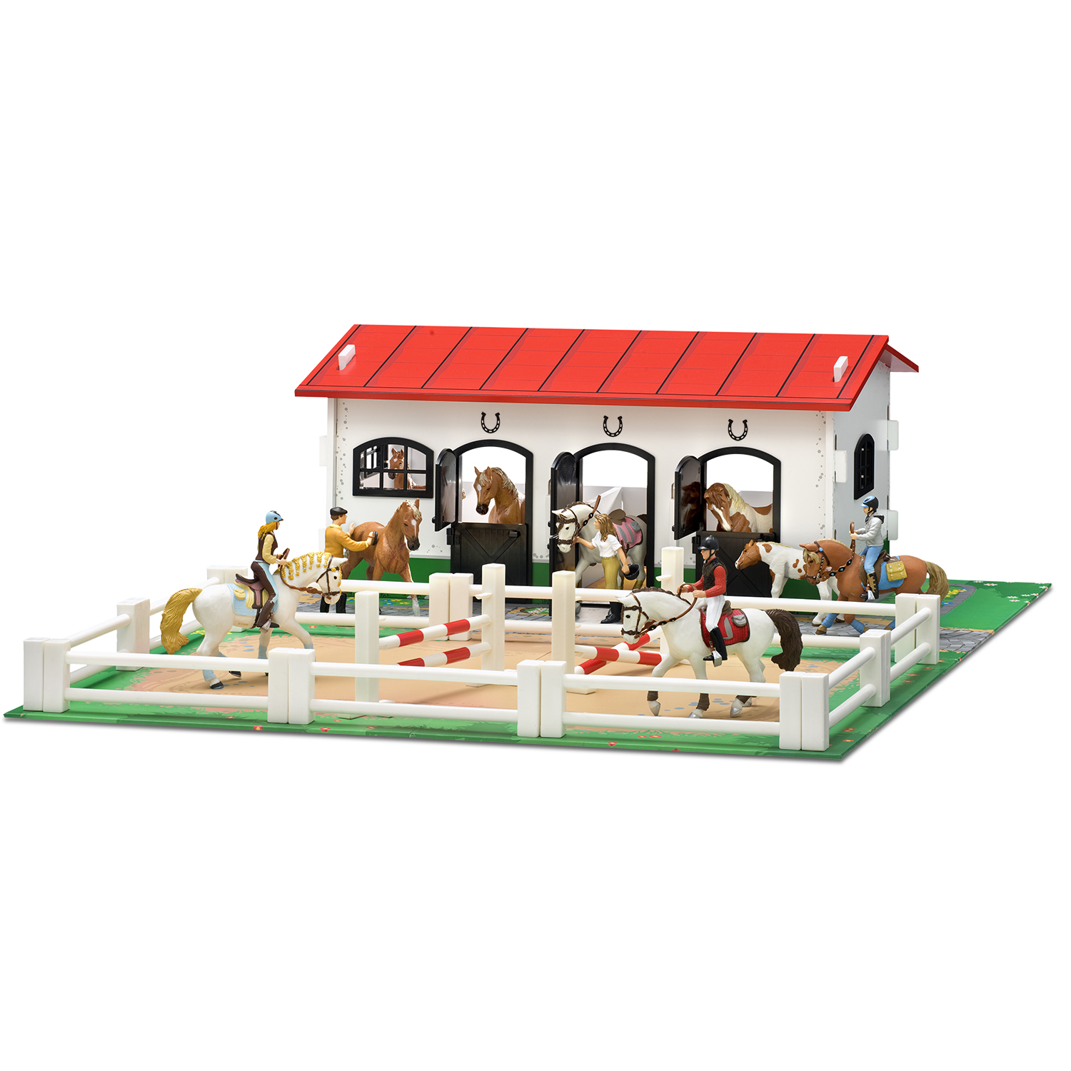 Wooden toys micki play world stable & paddock