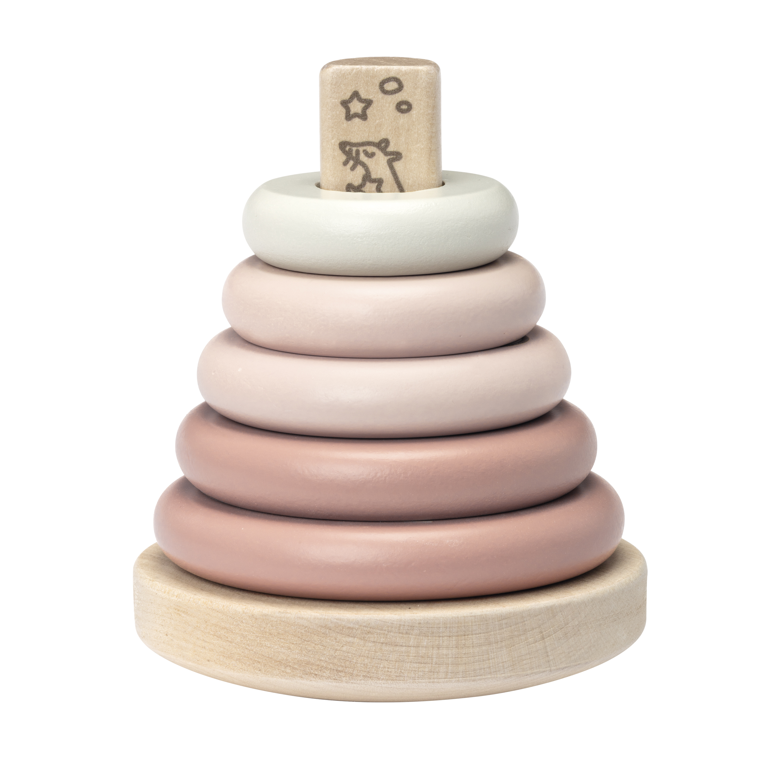 Wooden toys micki stacking rings pink