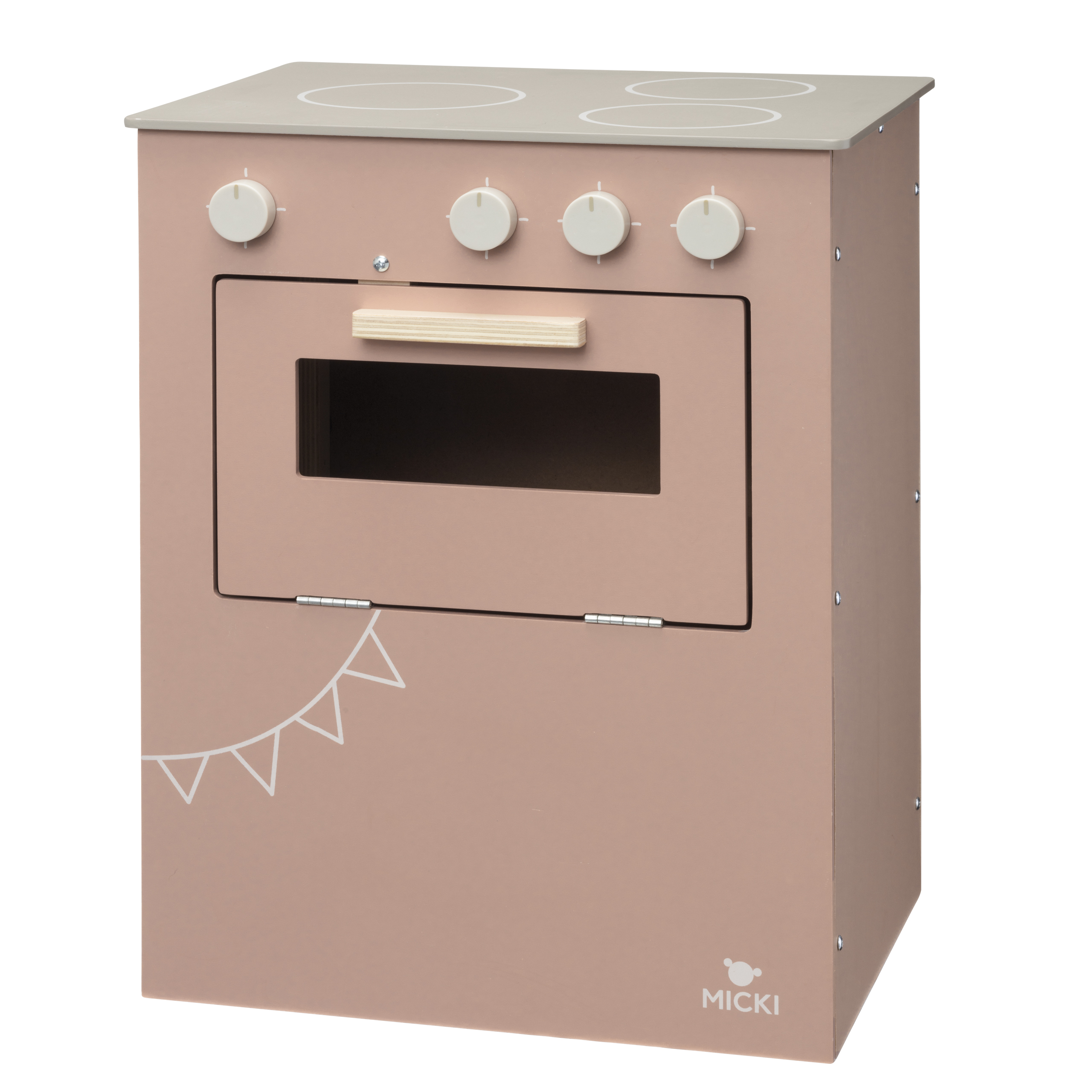 Wooden toys micki toy stove pink