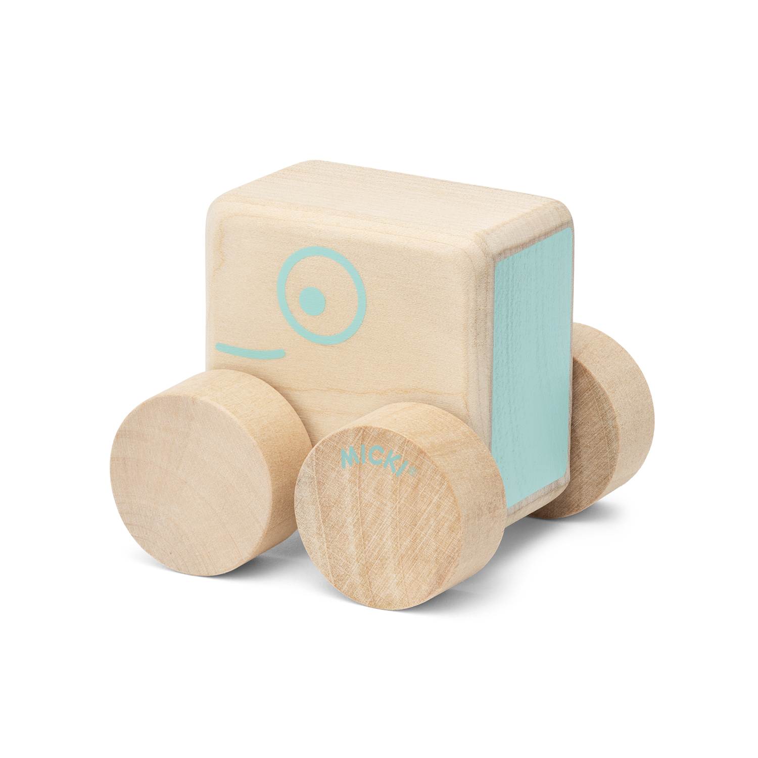 Baby toys micki toy car square natural wood