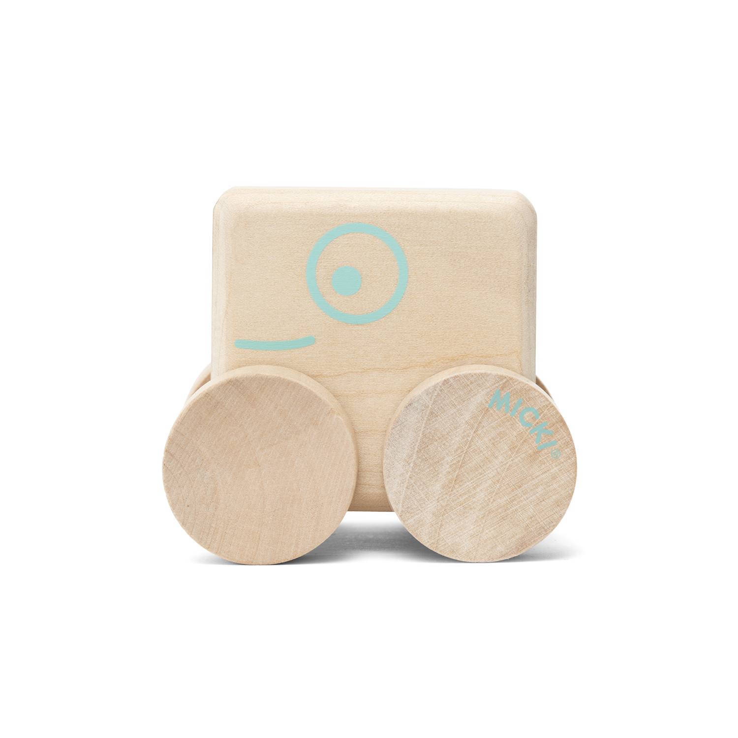 Wooden toys micki toy car square natural wood