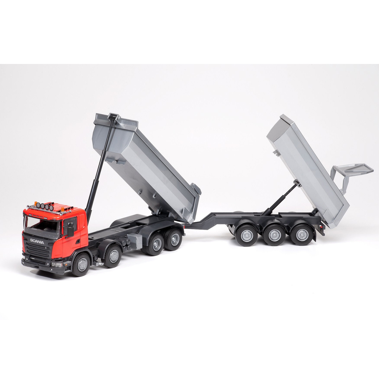 EMEK TOY CAR TIPPER WITH TRAILER SCANIA RED 1:25