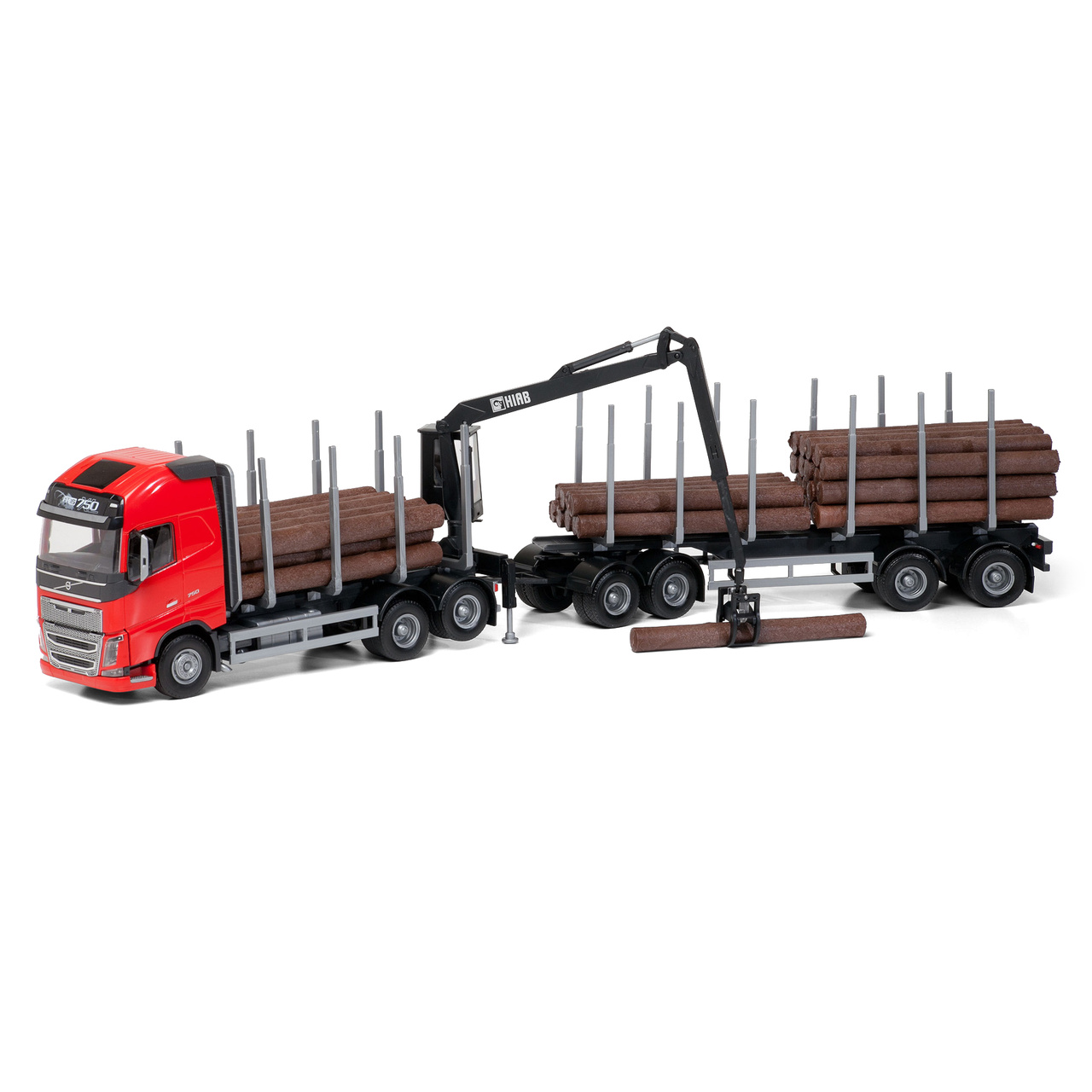 EMEK TOY CAR TIMBER TRUCK VOLVO FH16/750 RED 1:25