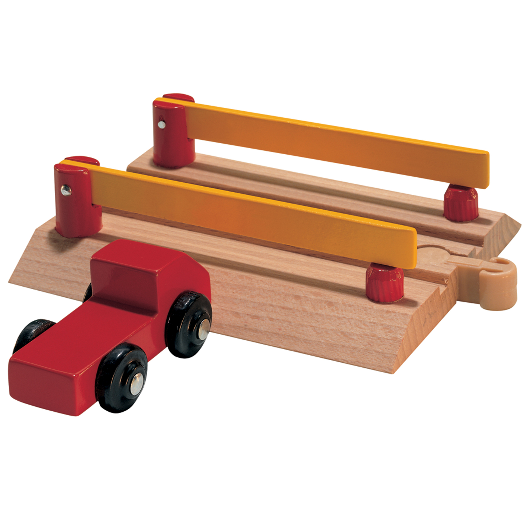 Wooden toys micki train set train set barrier and car wooden