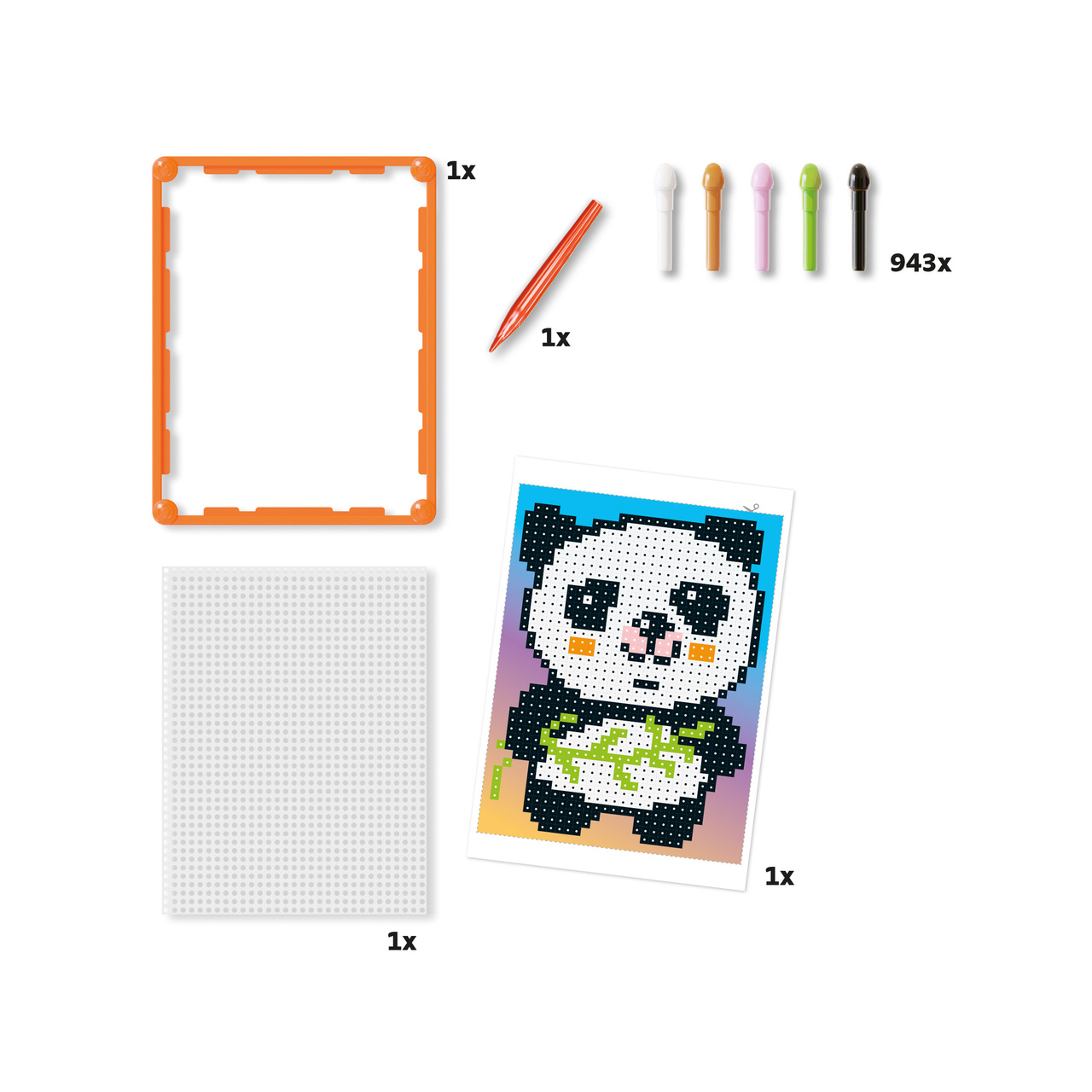 Pyssel quercetti  pixelart basic panda