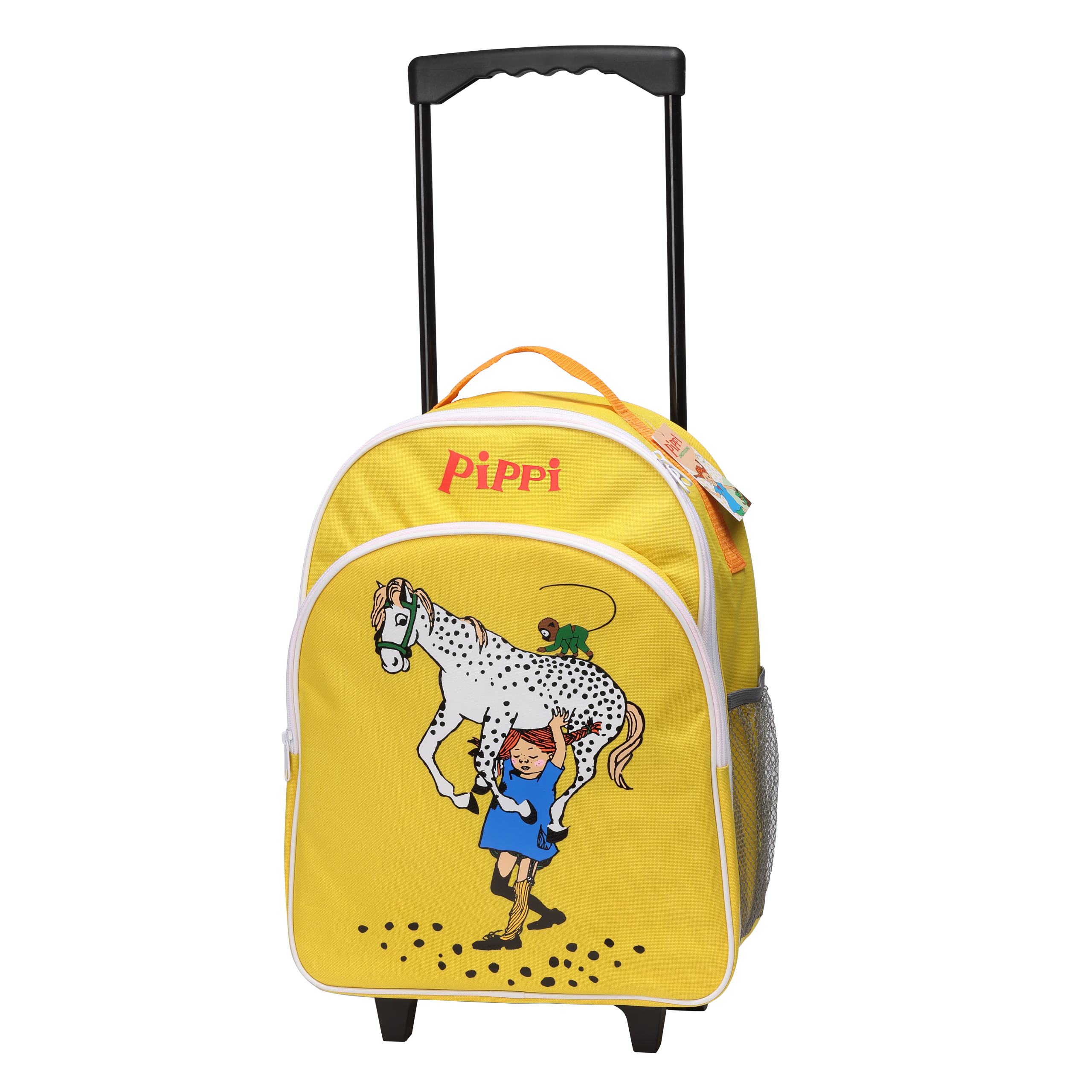 Pippi Longstocking peppi pitkätossu lasten laukku matkalaukku keltainen
