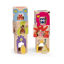 Lekefigurer babblarna figursett og hus av tre