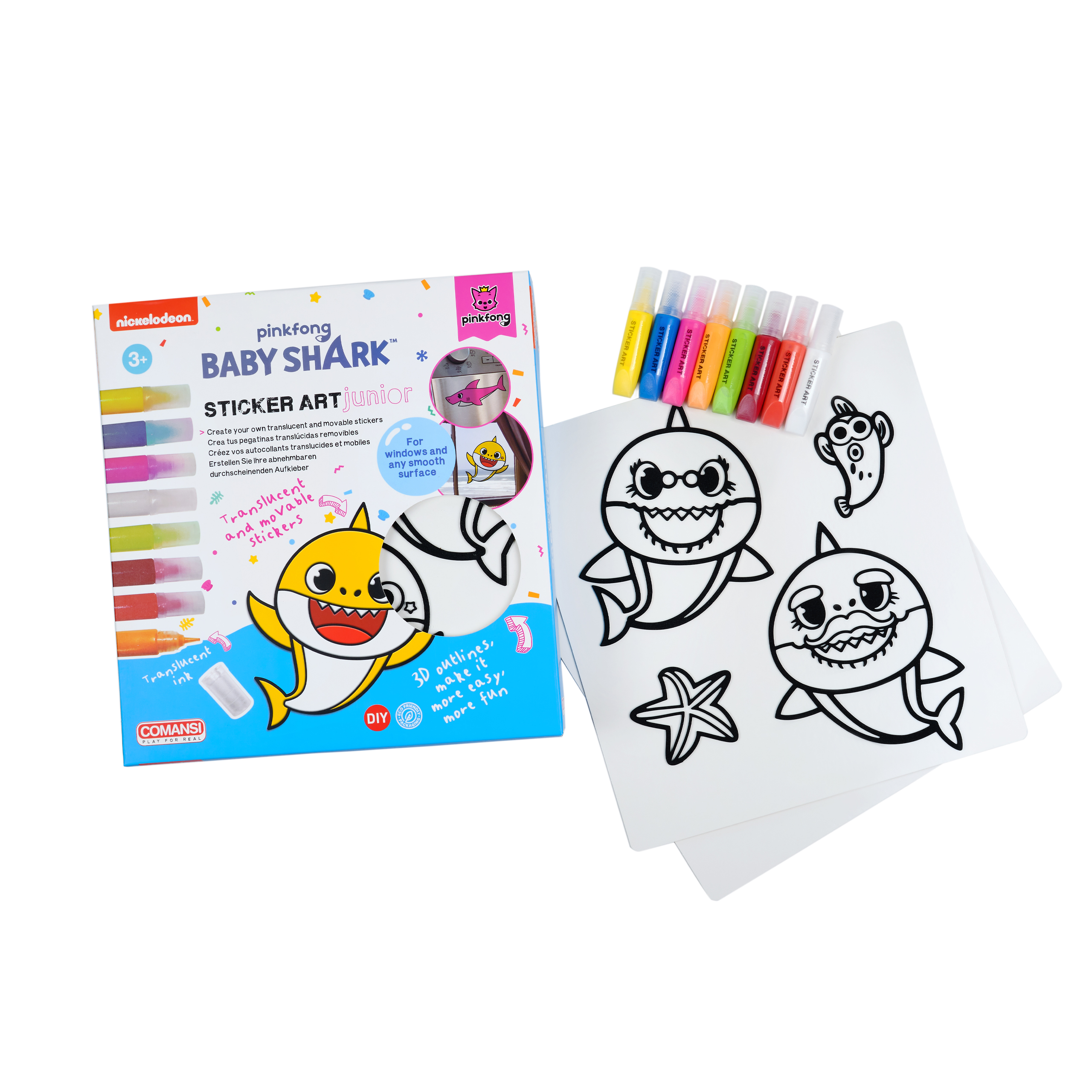 Comansi baby shark sticker art junior