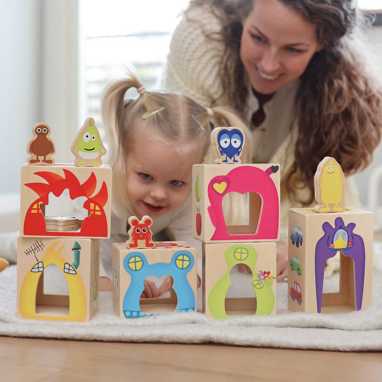 Leksaksfigurer & Tillbehör babblarna figurset och hus i trä