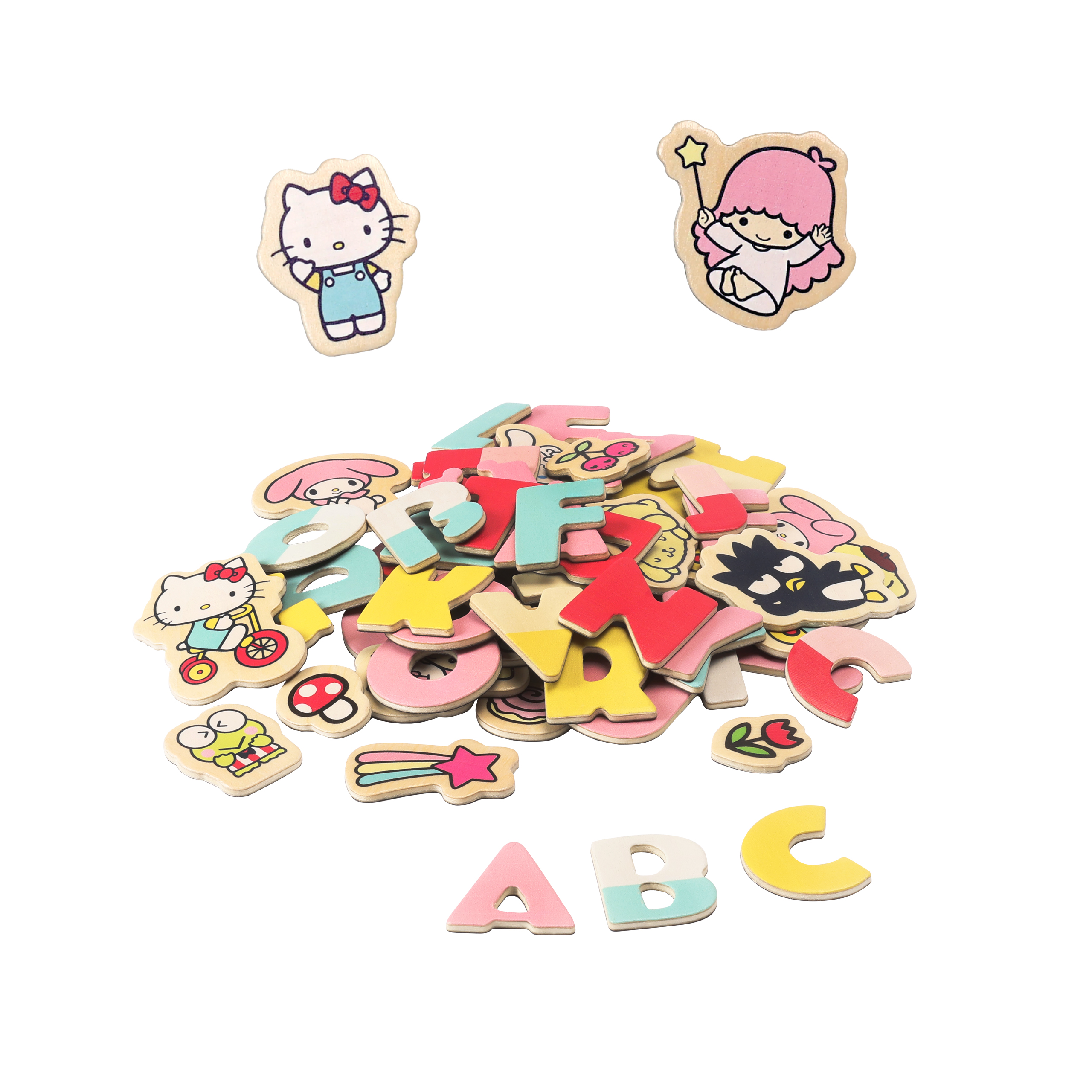 Wooden toys hello kitty magnetic letters and figures