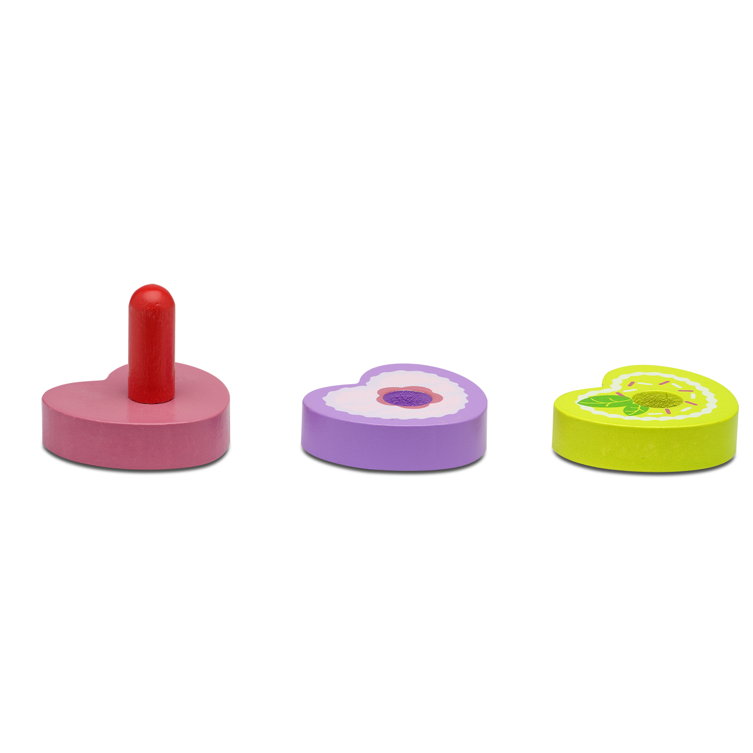 Wooden toys micki cake stand with toy cakes