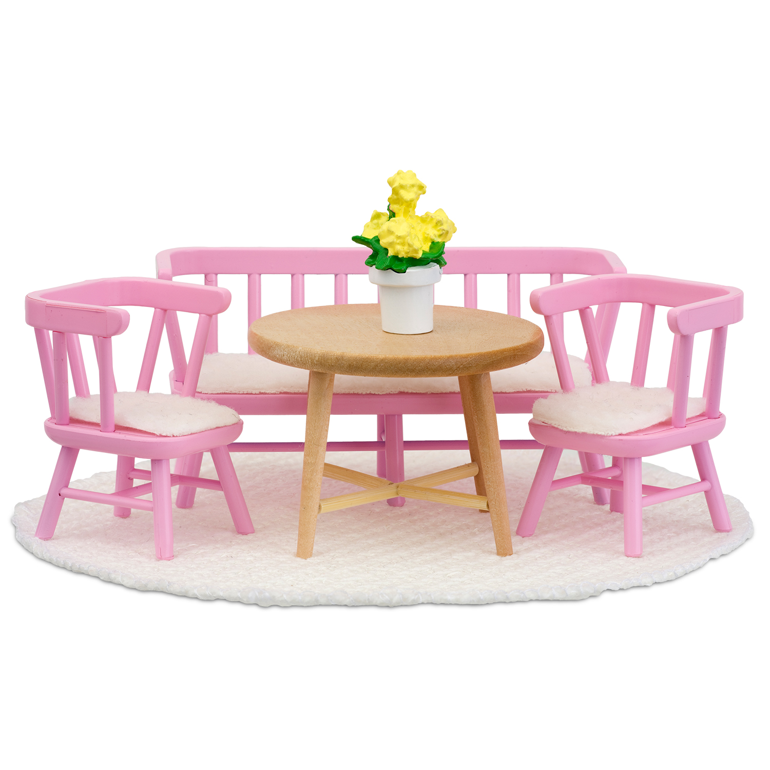Dukkehusmøbler & tilbehør lundby dukkehusmøbler spisebordssæt lyserød